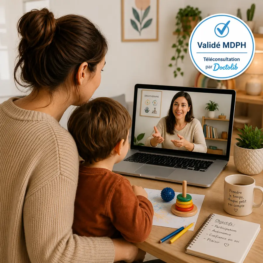 Bilan en ergothérapie en téléconsultation Doctolib pour enfant, Ergothérapeute Nîmes